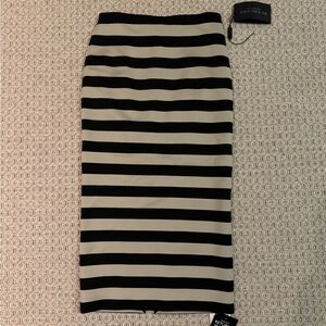 Never worn/with tags! Burberry midi striped pencil skirt